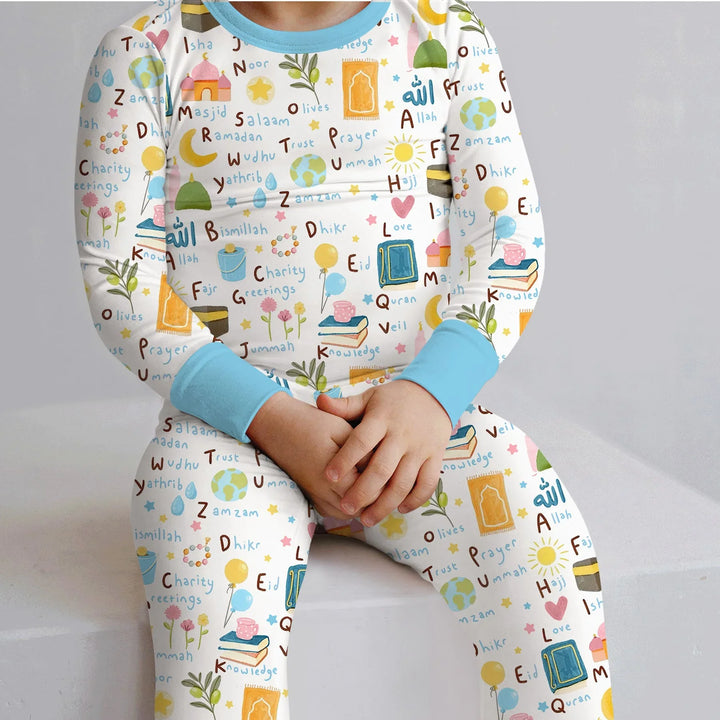 Islamic Alphabet Two Piece Long Sleeve Pajama Set