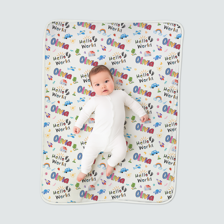 Custom Name "Hello World" - Toddler Blanket