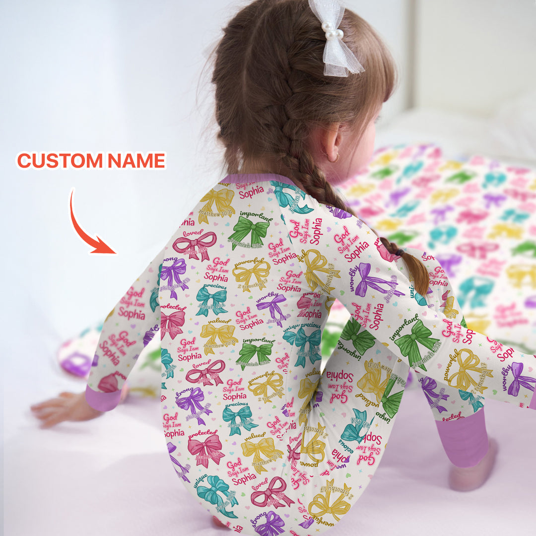 God Says I Am Bow Blessings Custom Name Convertible Zippy