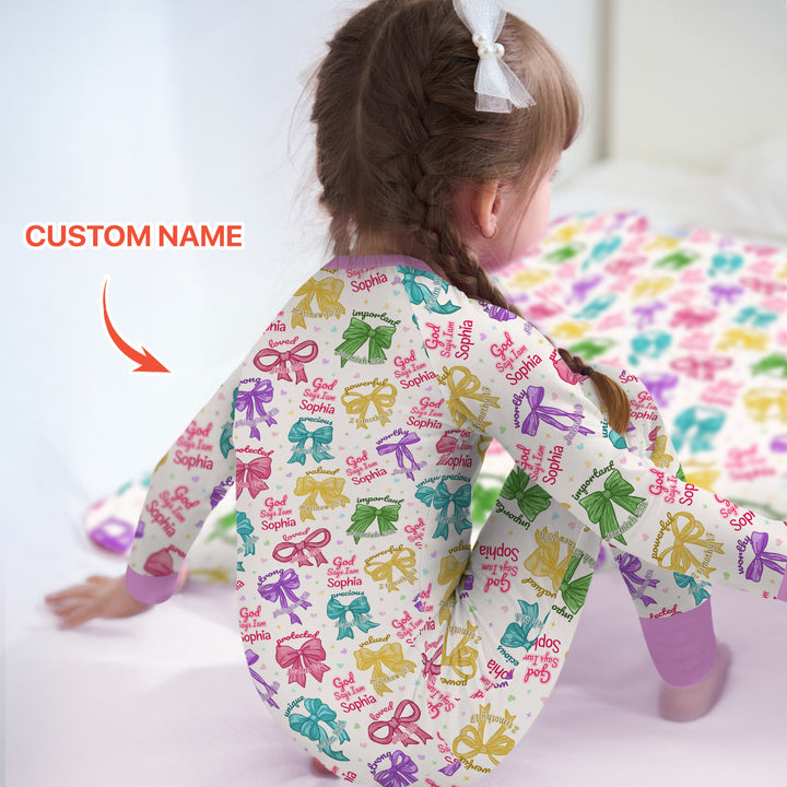 God Says I Am Bow Blessings Custom Name Convertible Zippy