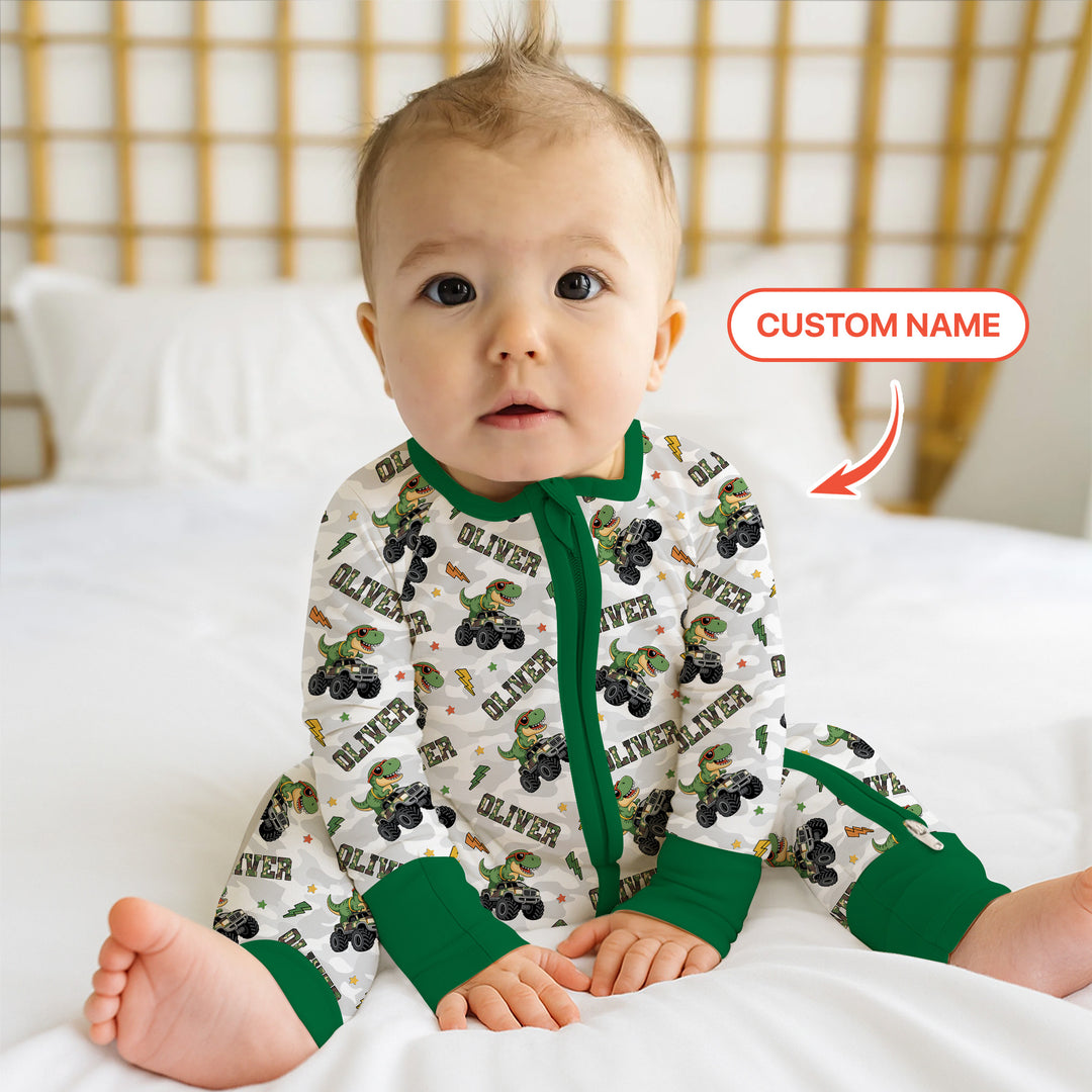 Custom Name Camo Trucker Dino Convertible Zippy