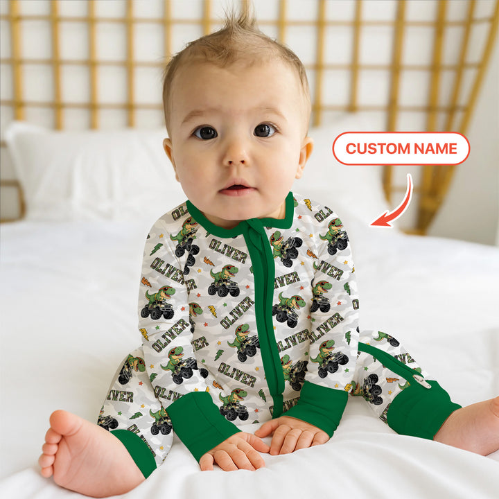 Custom Name Camo Trucker Dino Convertible Zippy