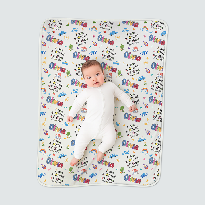 Custom Name "I am a Child of God" - Toddler Blanket