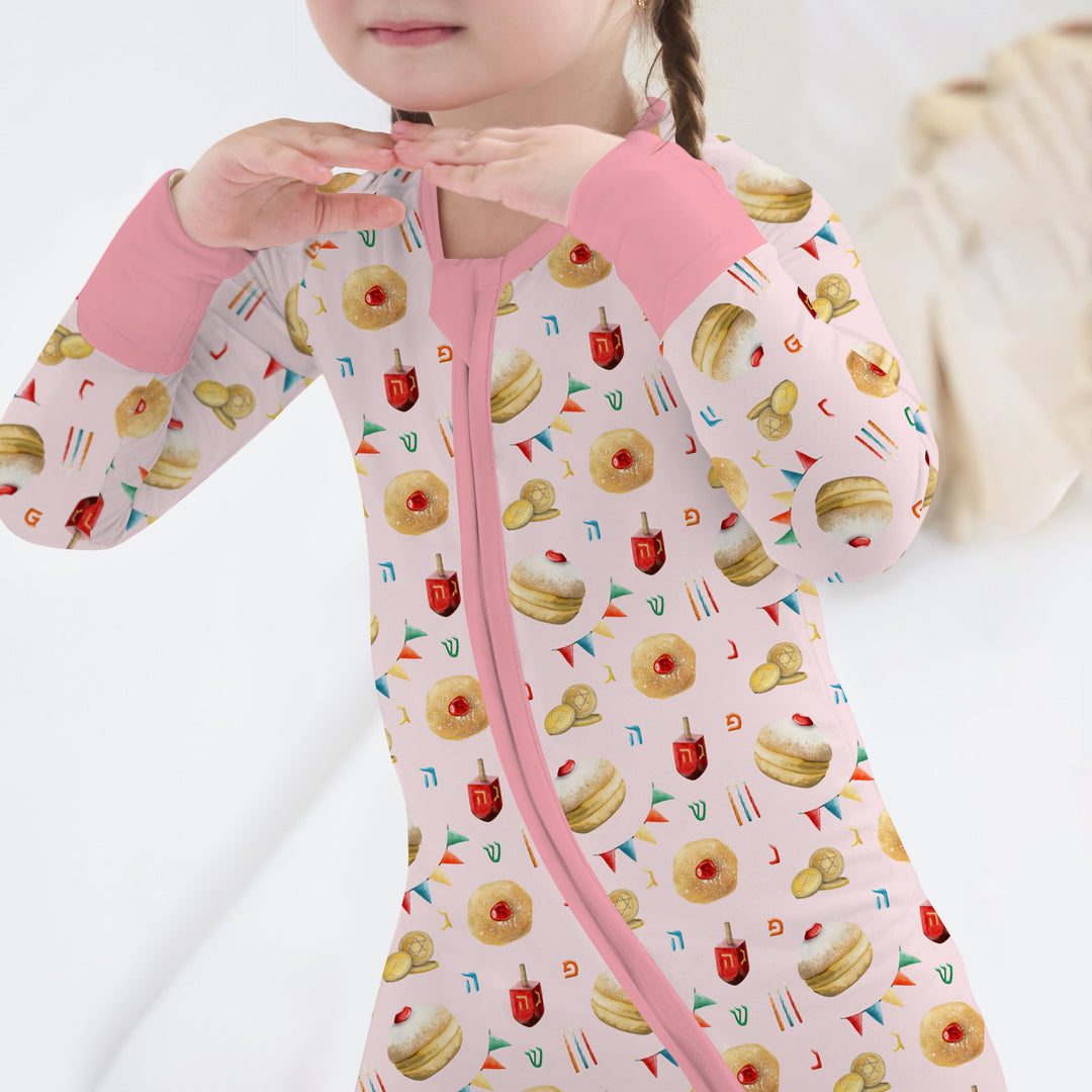 Hanukkah Donuts Convertible Zippy , Hanukkah Donuts Convertible Zippy - 0-3M / Blue