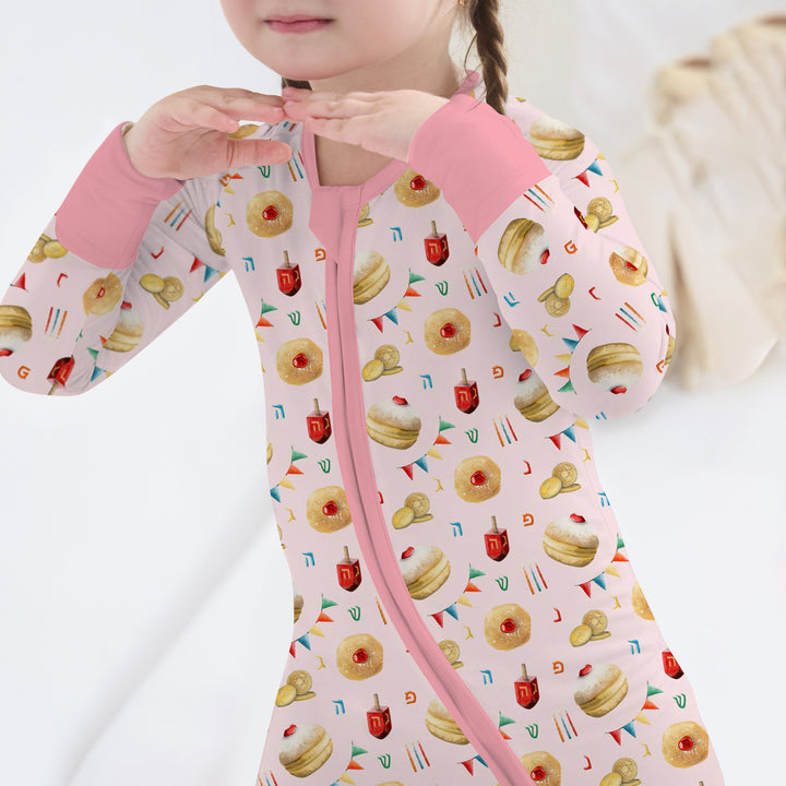 Hanukkah Donuts Convertible Zippy , Hanukkah Donuts Convertible Zippy - 0-3M / Blue