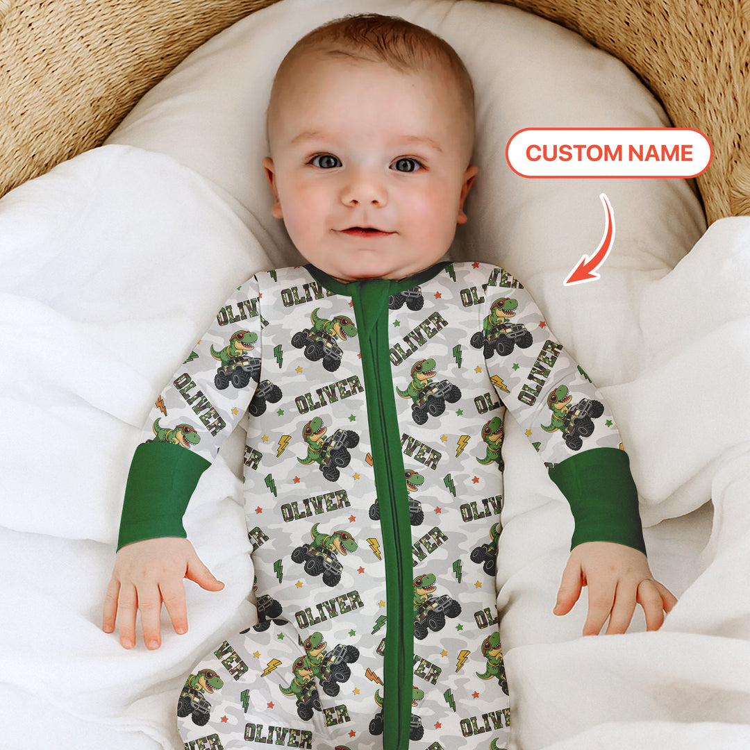 Custom Name Camo Trucker Dino Convertible Zippy