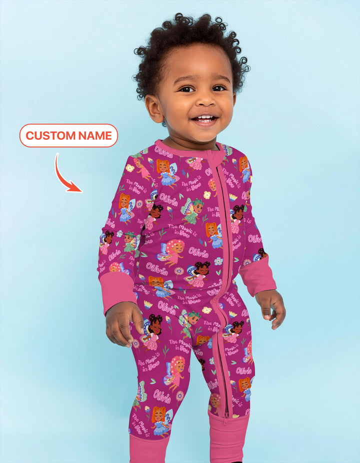 Custom Name Little Garden Fairy Convertible Zippy