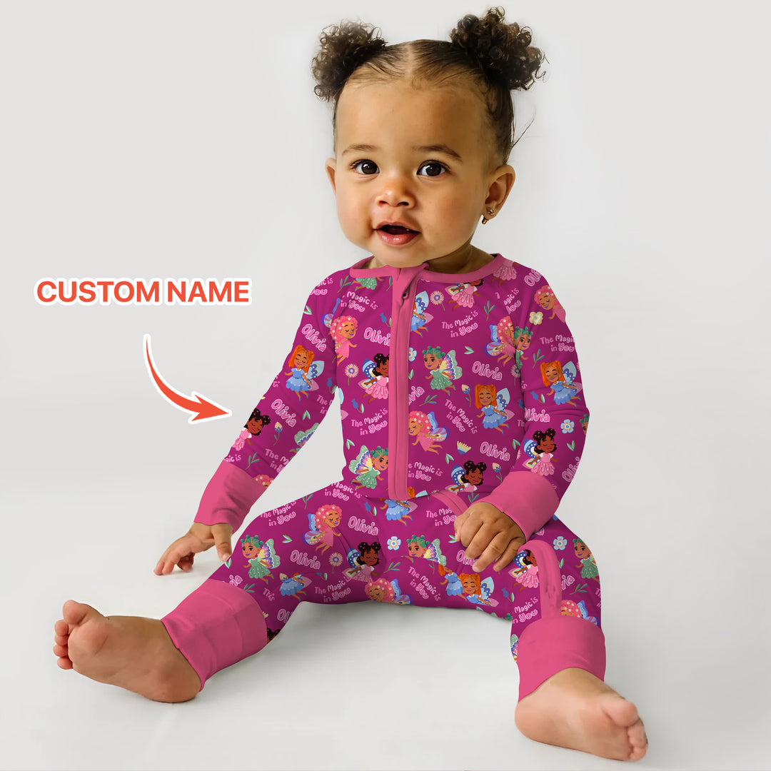 Custom Name Little Garden Fairy Convertible Zippy