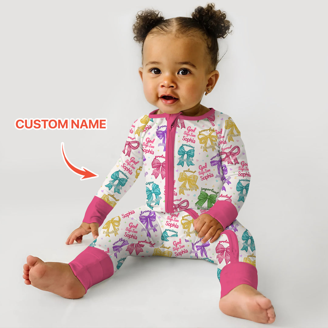 God Says I Am Bow Blessings Custom Name Convertible Zippy