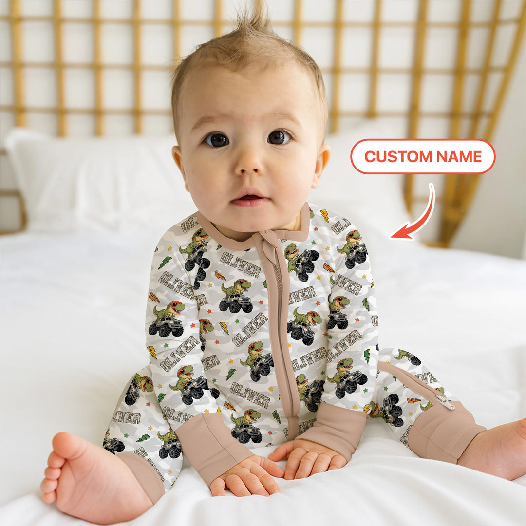 Custom Name Camo Trucker Dino Convertible Zippy