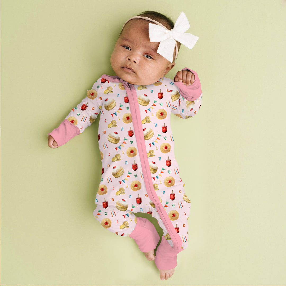 Hanukkah Donuts Convertible Zippy , Hanukkah Donuts Convertible Zippy - 0-3M / Blue