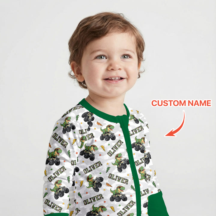 Custom Name Camo Trucker Dino Convertible Zippy