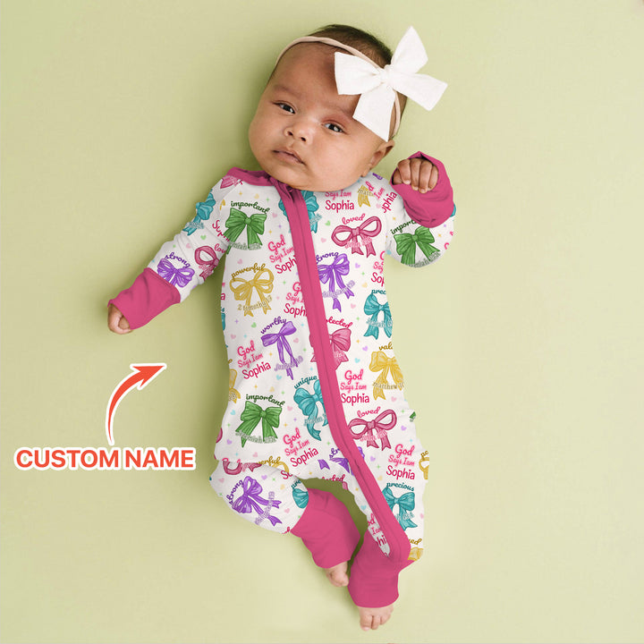 God Says I Am Bow Blessings Custom Name Convertible Zippy