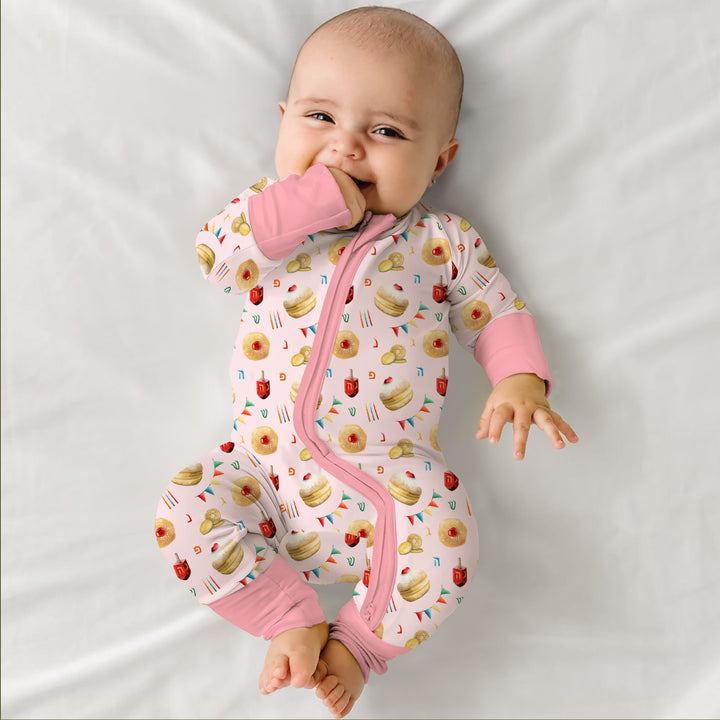 Hanukkah Donuts Convertible Zippy , Hanukkah Donuts Convertible Zippy - 0-3M / Blue