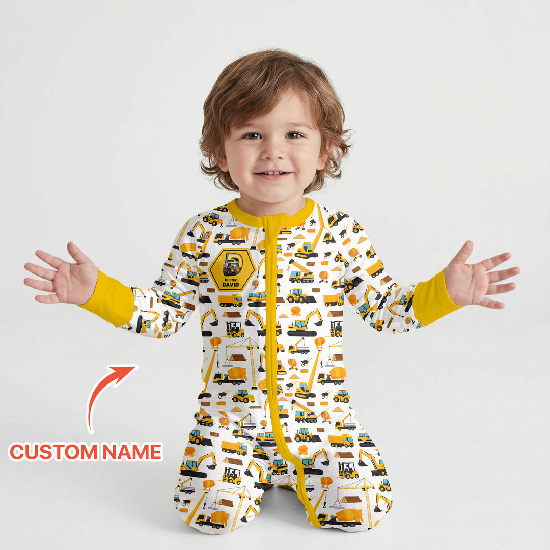 Custom Name Construction Initials Convertible Zippy