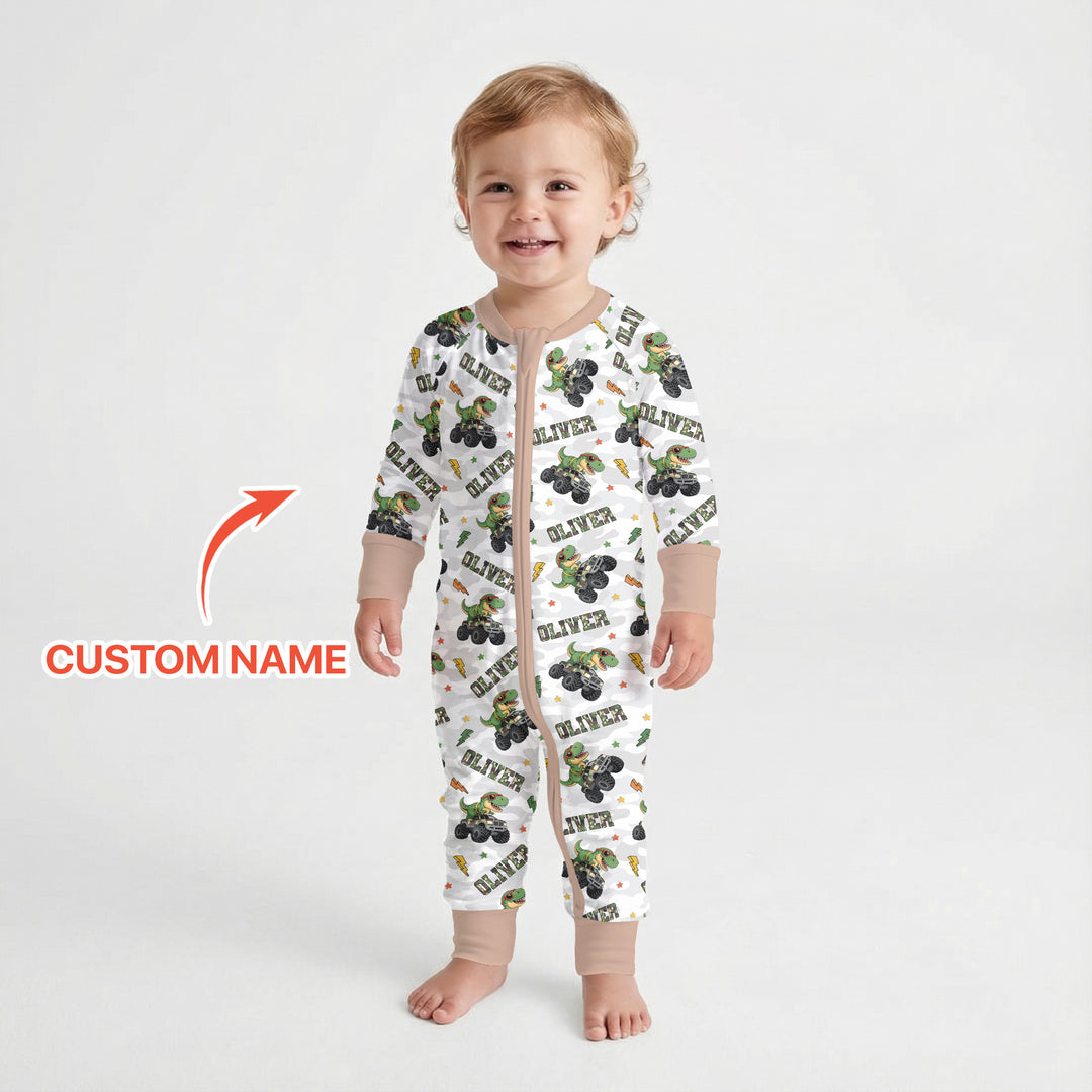 Custom Name Camo Trucker Dino Convertible Zippy