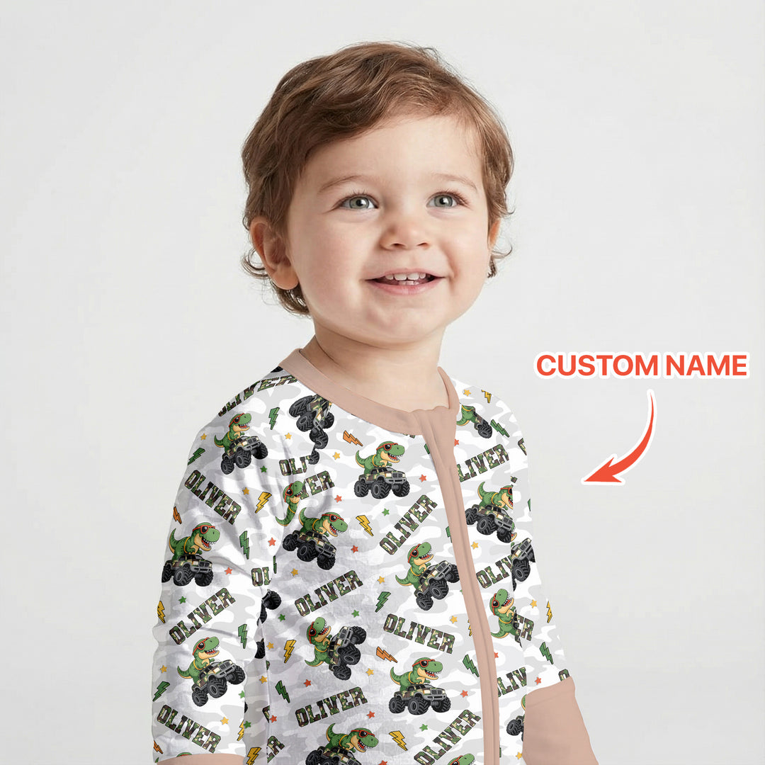 Custom Name Camo Trucker Dino Convertible Zippy