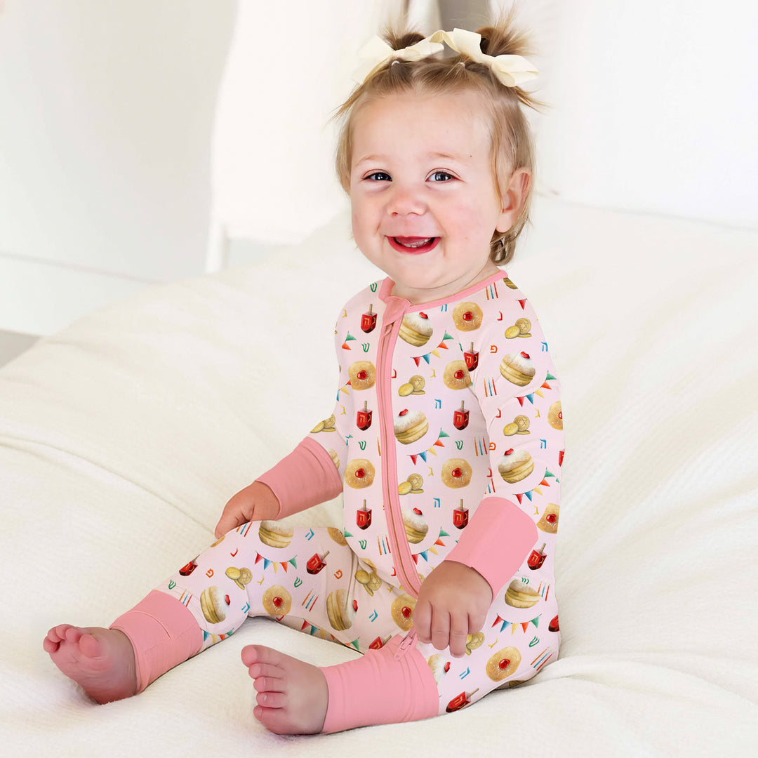 Hanukkah Donuts Convertible Zippy , Hanukkah Donuts Convertible Zippy - 0-3M / Blue