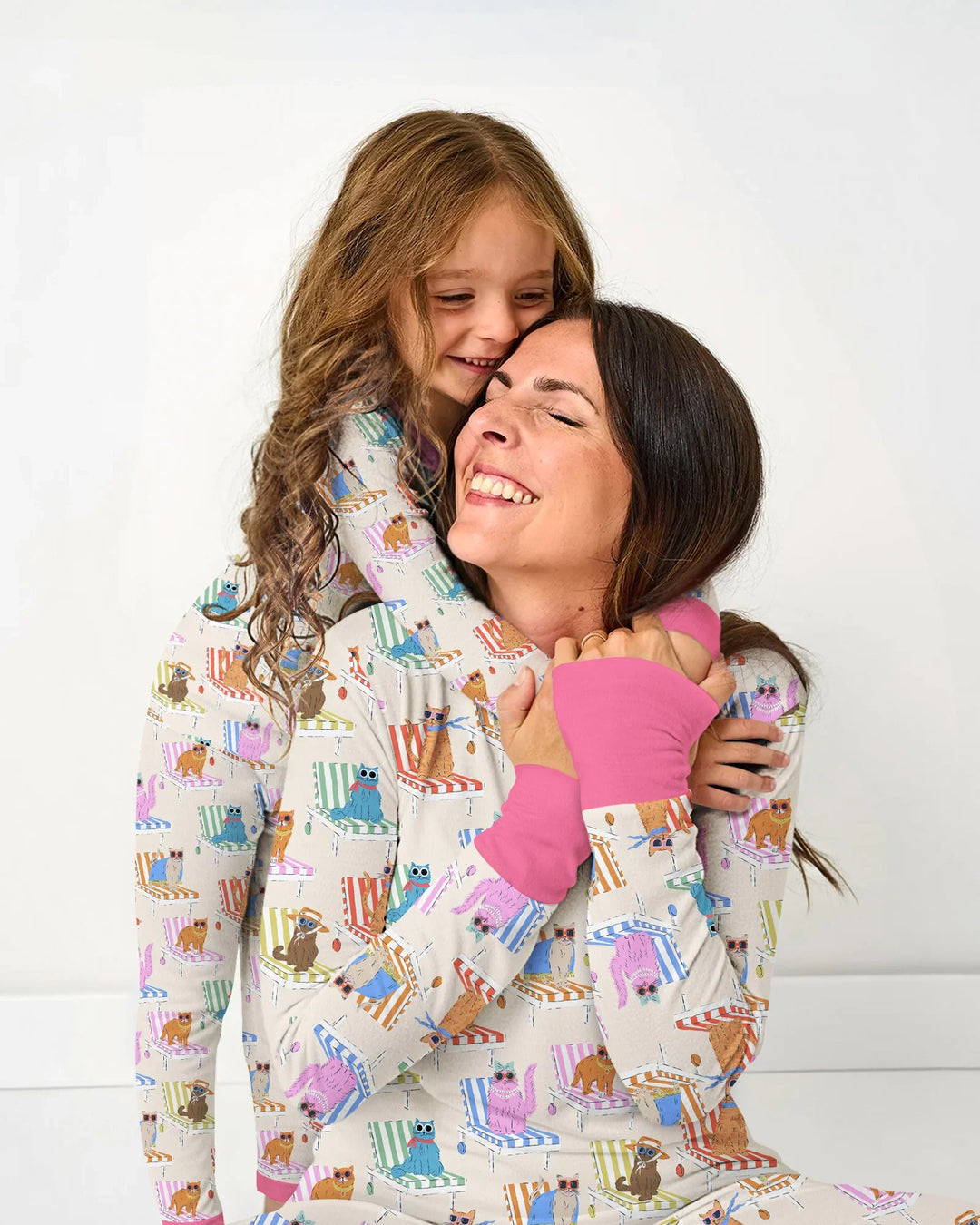 Meow Sunbathing Mommy & Me Matching Bamboo Women Pajama Set