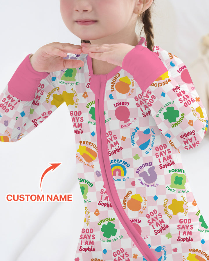 God Says I Am St. Patrick’s Day Custom Name Family Matching Convertible Zippy