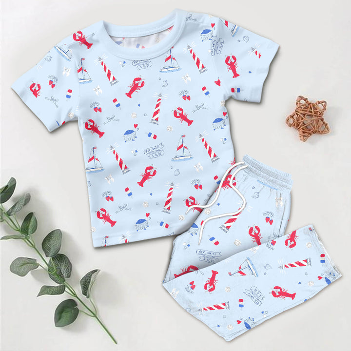 East Coast Two Piece Short Sleeve Pajama Set