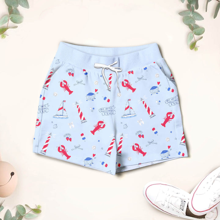 East Coast Two Piece Short Sleeve Shorts Pajama Set