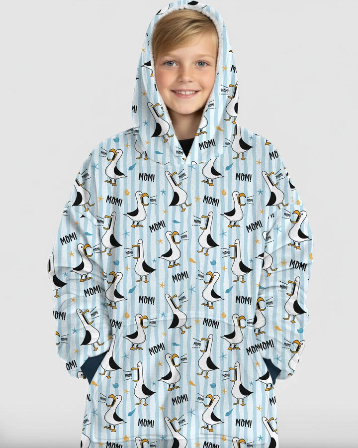 Seagull mom Mom MOM Wearable Bamboo Blanket Hoodie