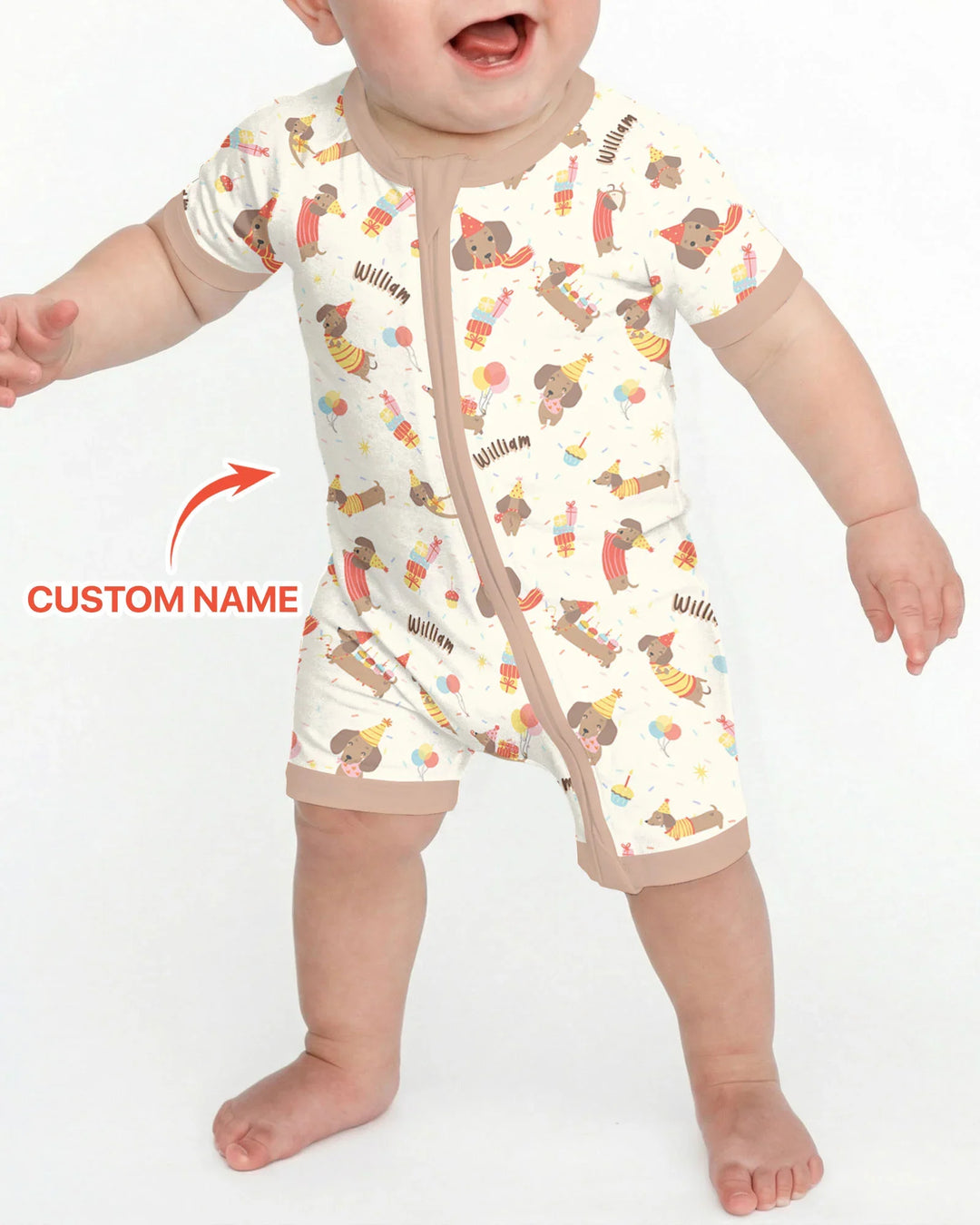 Dachshund Birthday Bamboo Shorty Zippy