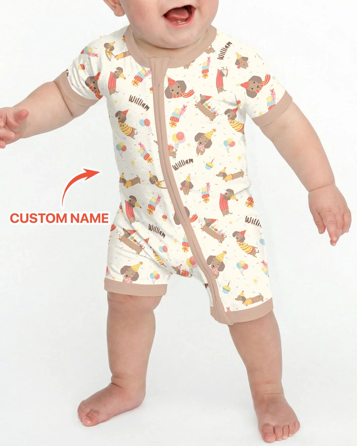 Dachshund Birthday Bamboo Shorty Zippy