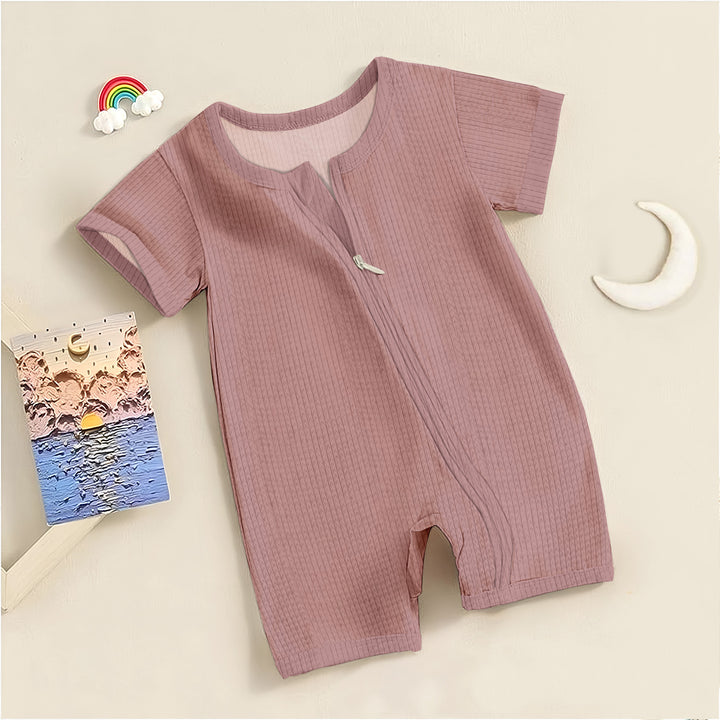 Dusty Pink Ribbed Bamboo Baby Clothing – Soft and Elegant