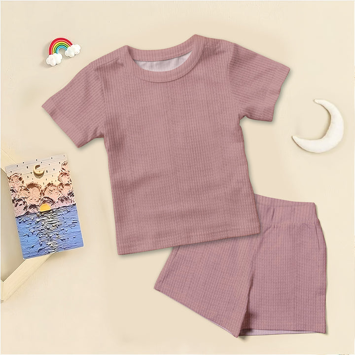 Dusty Pink Ribbed Bamboo Baby Clothing – Soft and Elegant