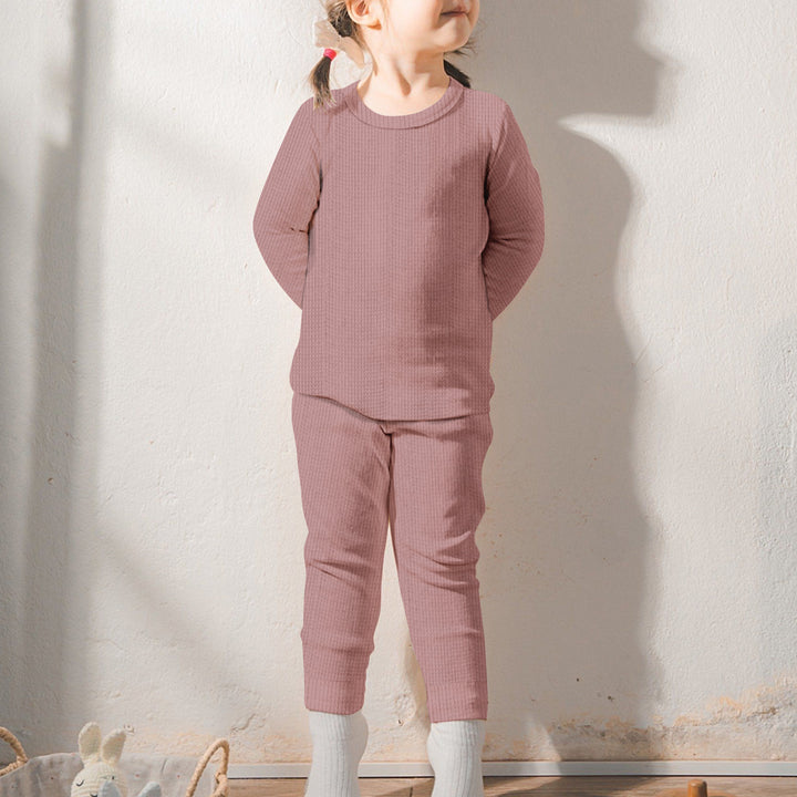 Dusty Pink Ribbed Bamboo Baby Clothing – Soft and Elegant