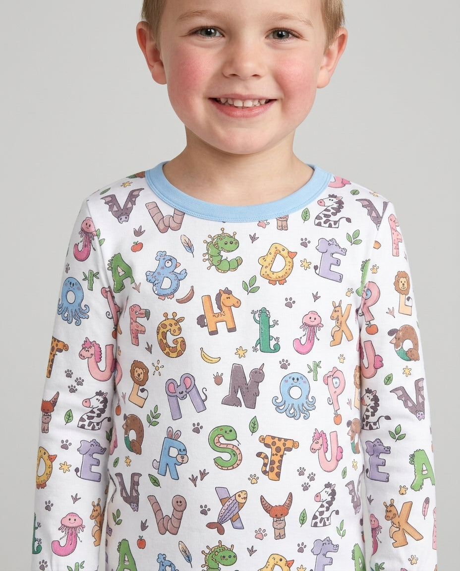 Zweiteiliges Langarm-Pyjama-Set mit Sommerfrüchten