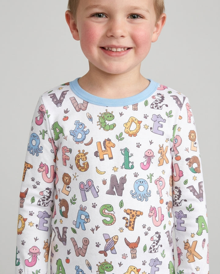 Zweiteiliges Langarm-Pyjama-Set mit Sommerfrüchten