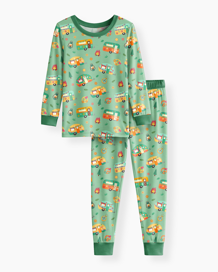 Happy Little Camper Bamboo Two Piece Long Sleeve Pajama Set