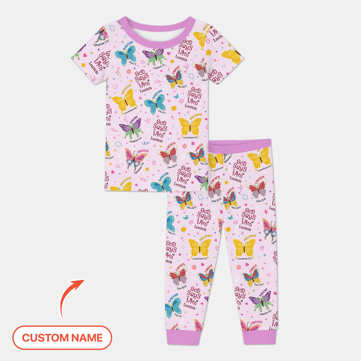 Zweiteiliges, kurzärmliges Pyjama-Set mit Marienkäfern