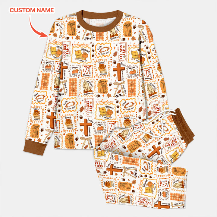 Custom Name I Am Thankful For Jesus Men's Pajama Set , Custom Name I Am Thankful For Jesus Men's Pajama Set - Combo Shirt & Pants / XS