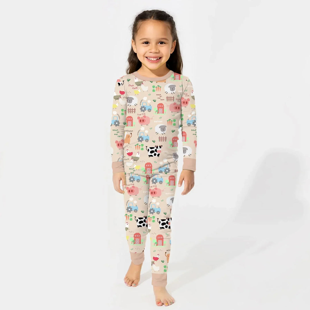 Farm Yard Two Piece Long Sleeve Pajama Set