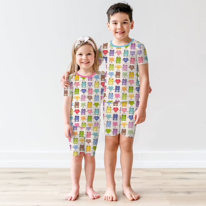 Rainbow Bears Affirmation Two Piece Short Sleeve Shorts Pajama Set
