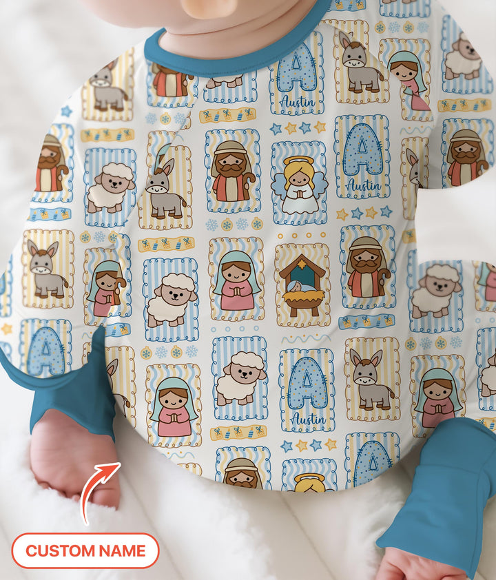 Custom Name Christmas Nativity Convertible Zippy