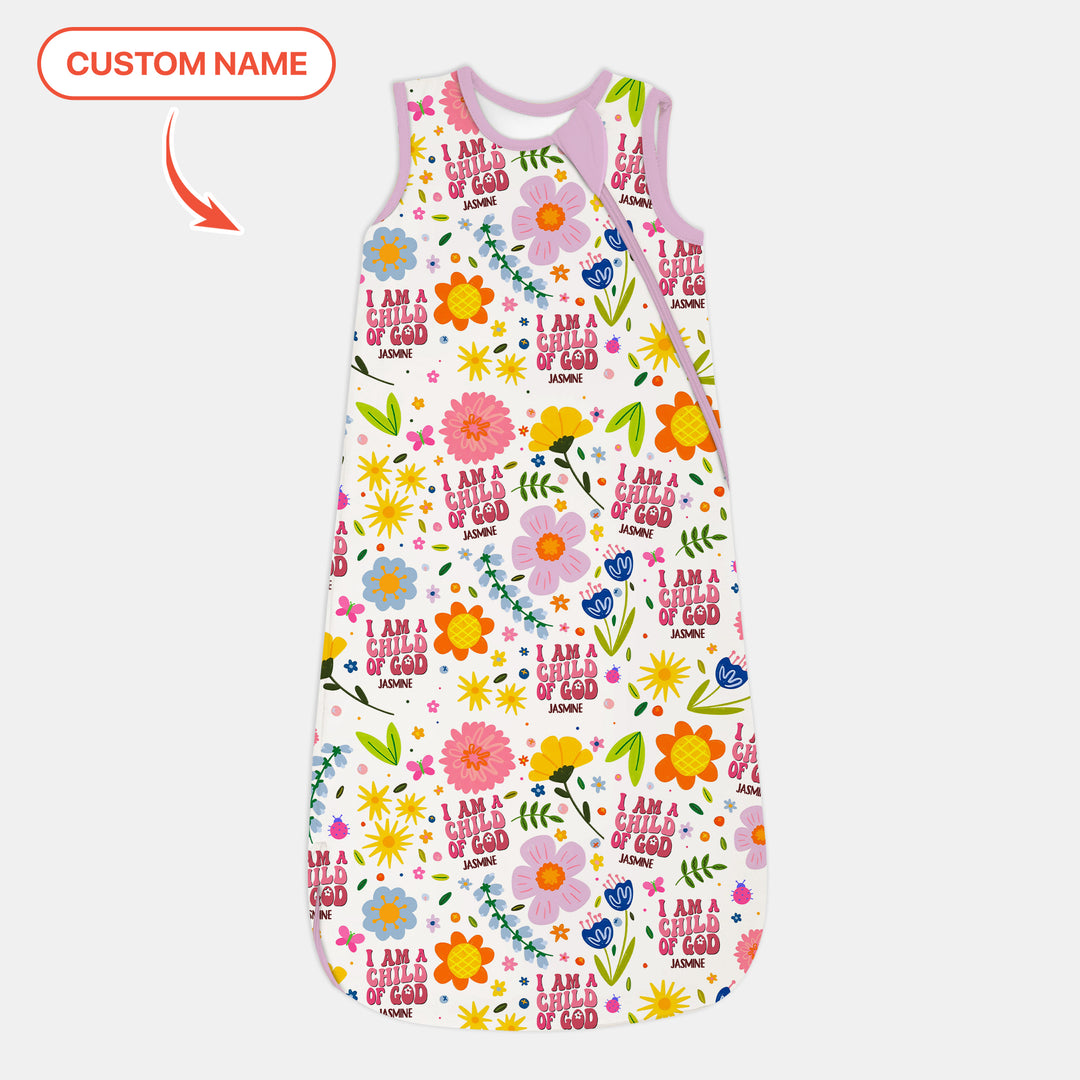 I Am A Child Of God Custom Name Girl Sleep Bag