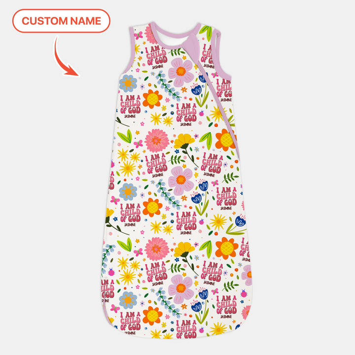 I Am A Child Of God Custom Name Girl Sleep Bag