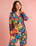 Colorful Chicken Garden Bamboo Women Pajama Set