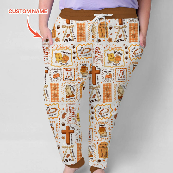 Custom Name I Am Thankful For Jesus Women Pajama Set , Custom Name I Am Thankful For Jesus Women Pajama Set - Only Shirt / S