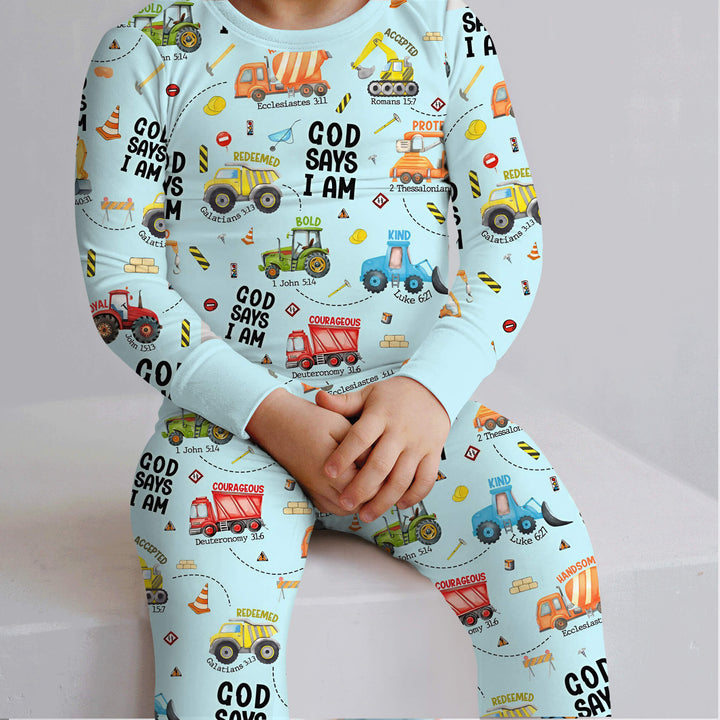 God Says I Am Boy Two Piece Long Sleeve Pajama Set