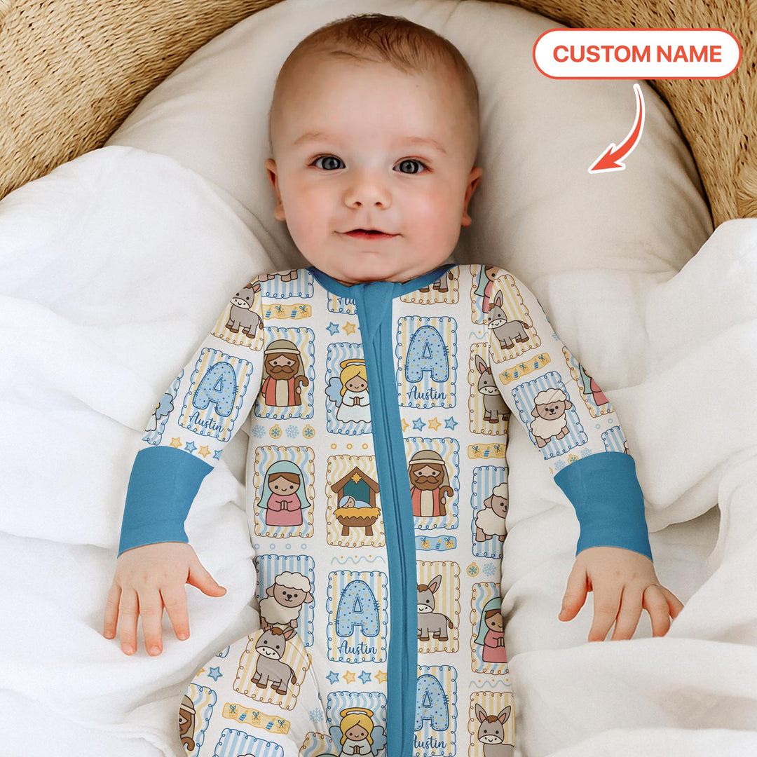 Custom Name Christmas Nativity Convertible Zippy