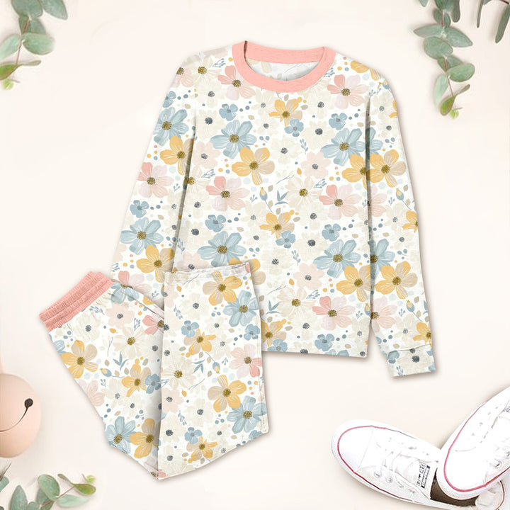 Bamboo Flower Pattern Outfit for Kids – Bright and Comfortable