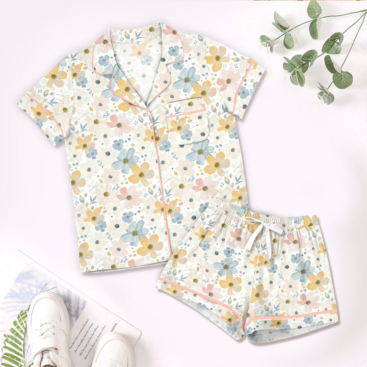 Bamboo Flower Pattern Outfit for Kids – Bright and Comfortable