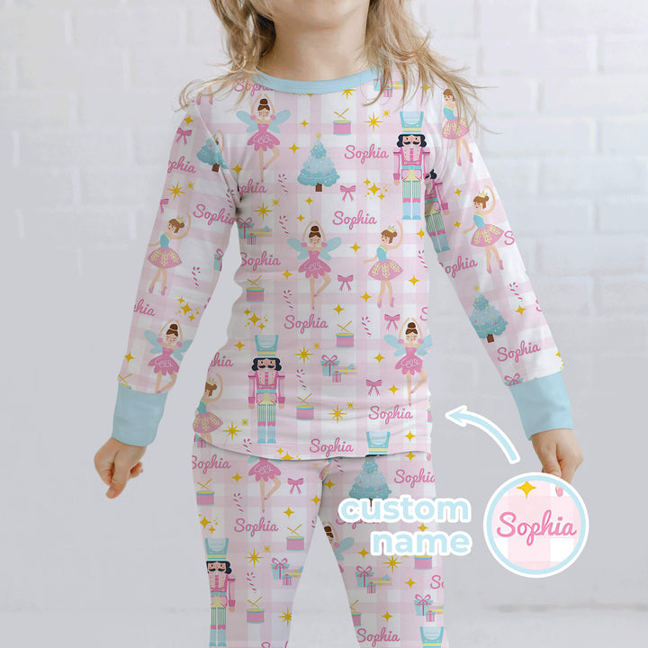 The Nutcracker Dreams Custom Name Two Piece Long Sleeve Pajama Set