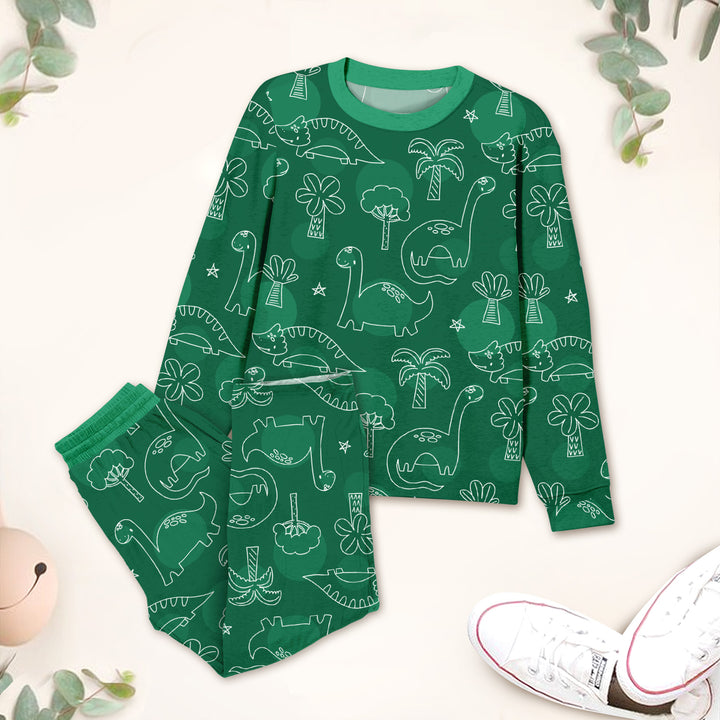 Bamboo Green Dinos Outfit for Kids – Fun and Comfortable